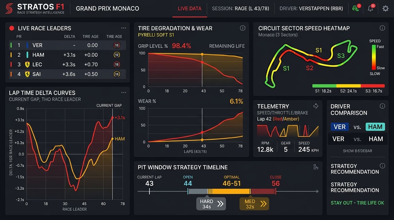 F1 Race Strategy Intelligence interface
