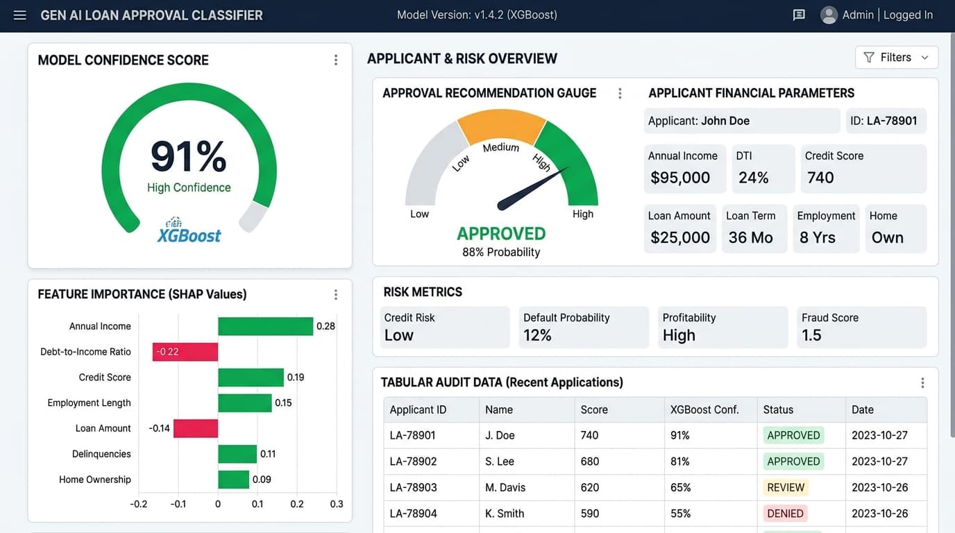 GEN AI Loan Approval Classifier interface